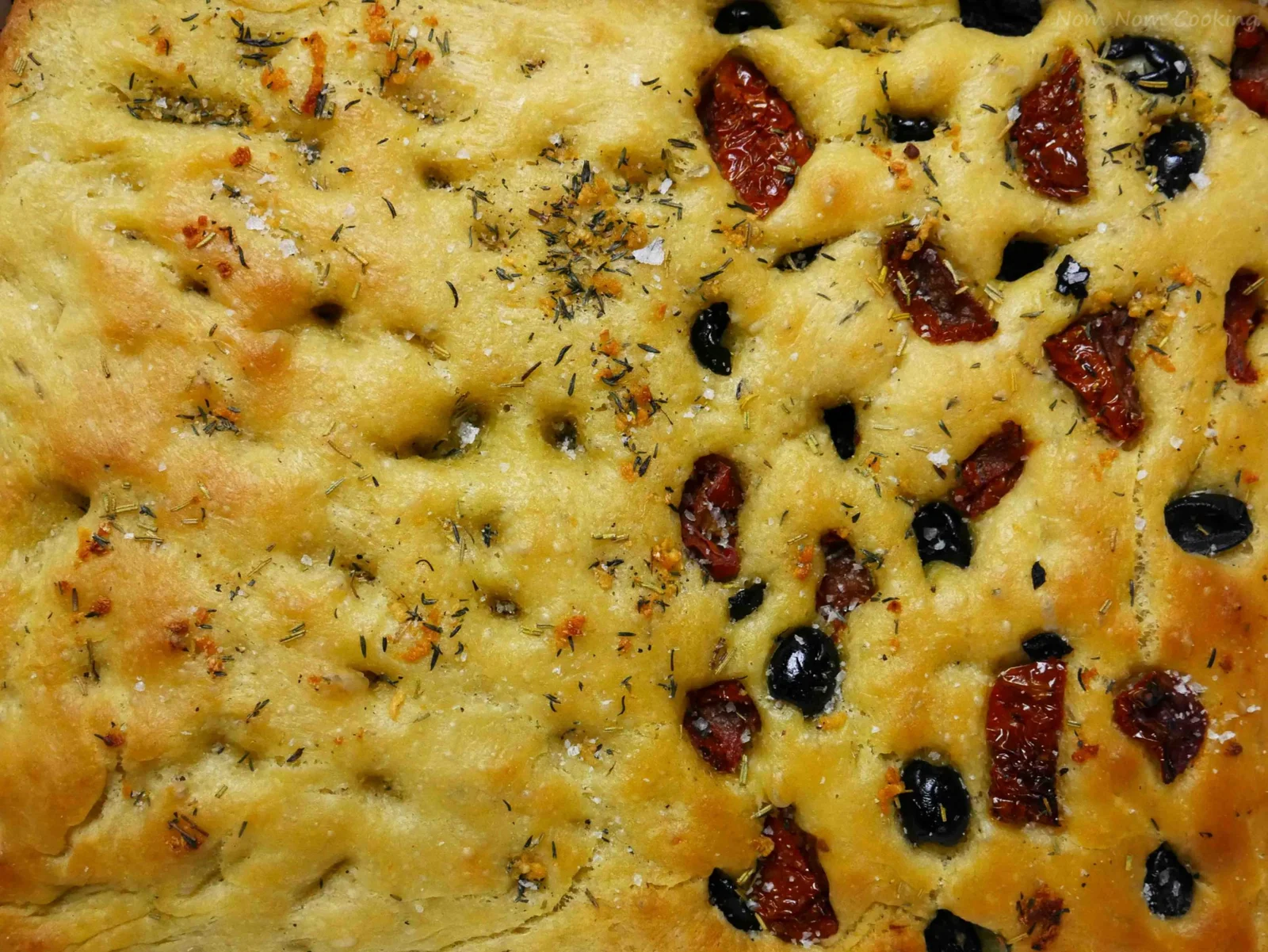 Focaccia Cooked Closeup
